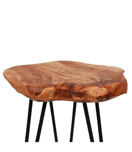 Table basse fait main en bois motif floral EHO