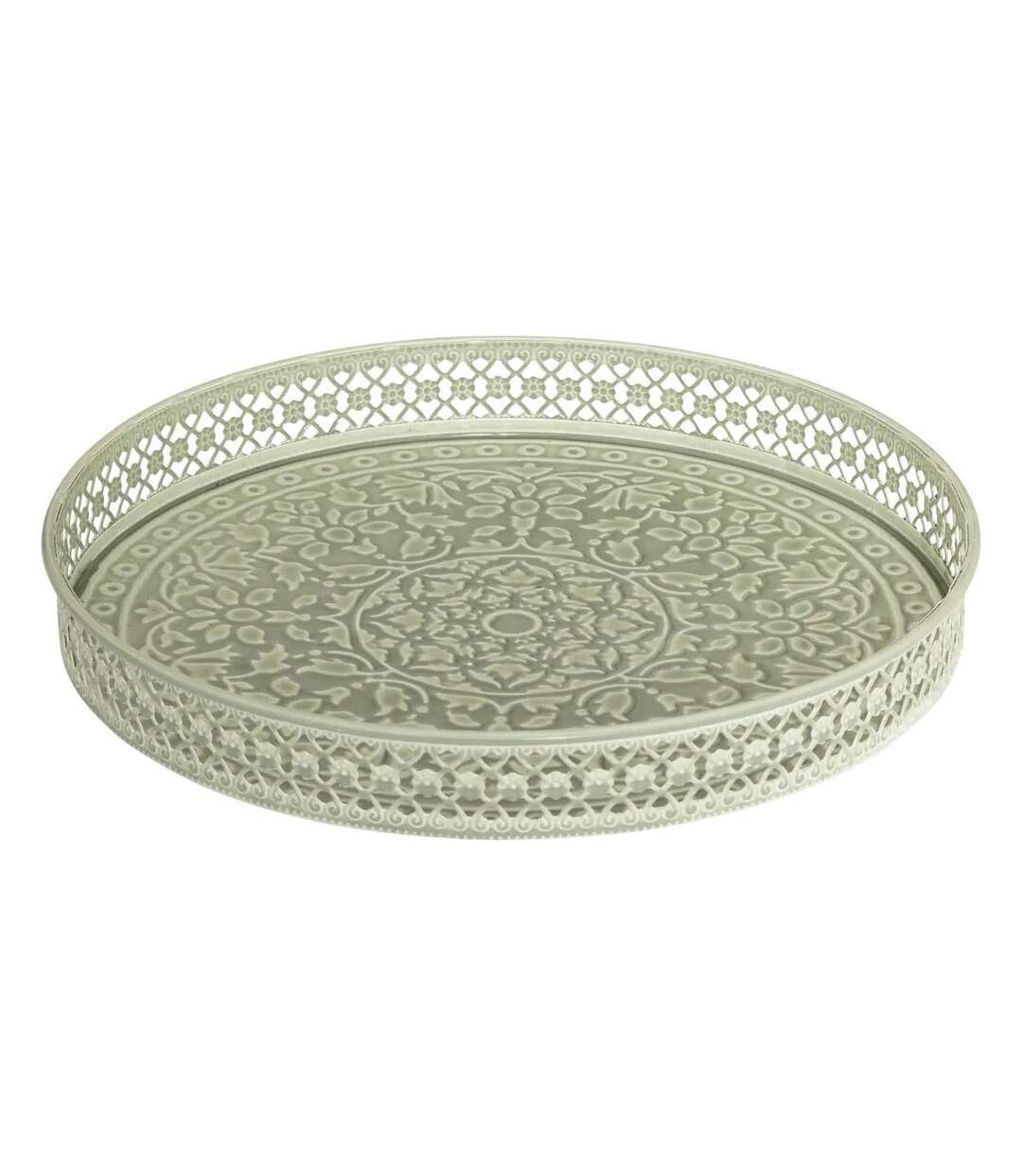 Lot de 2 Plateaux Déco Wild Romance 31cm Blanc & Vert-3
