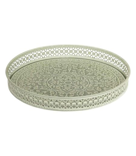Lot de 2 Plateaux Déco Wild Romance 31cm Blanc & Vert