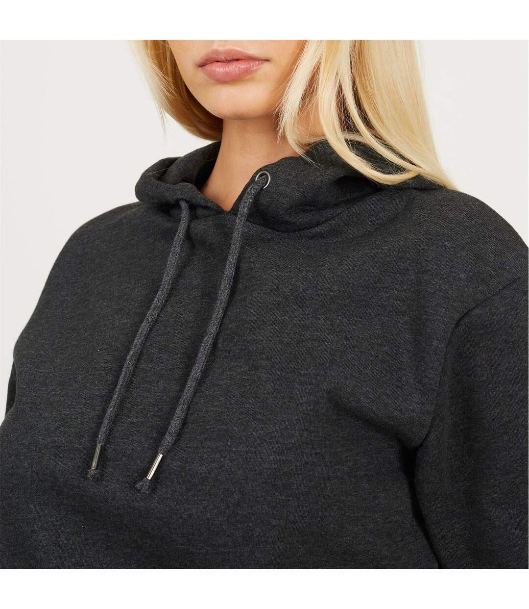 Womens/ladies Drawstring Hoodie Charcoal Brave Soul-4
