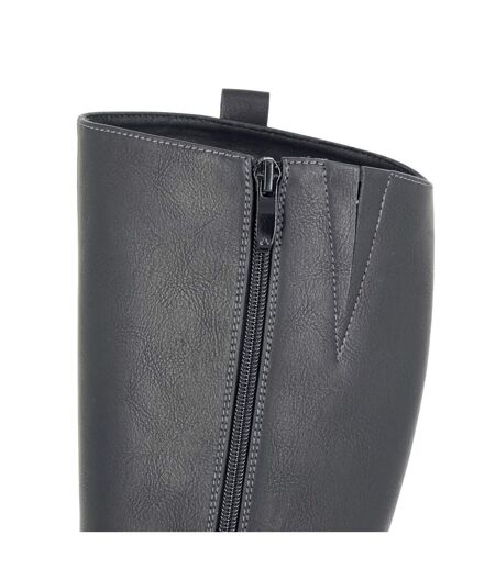 Womens/ladies Dolores High Cut Zipped Boots Black Cipriata