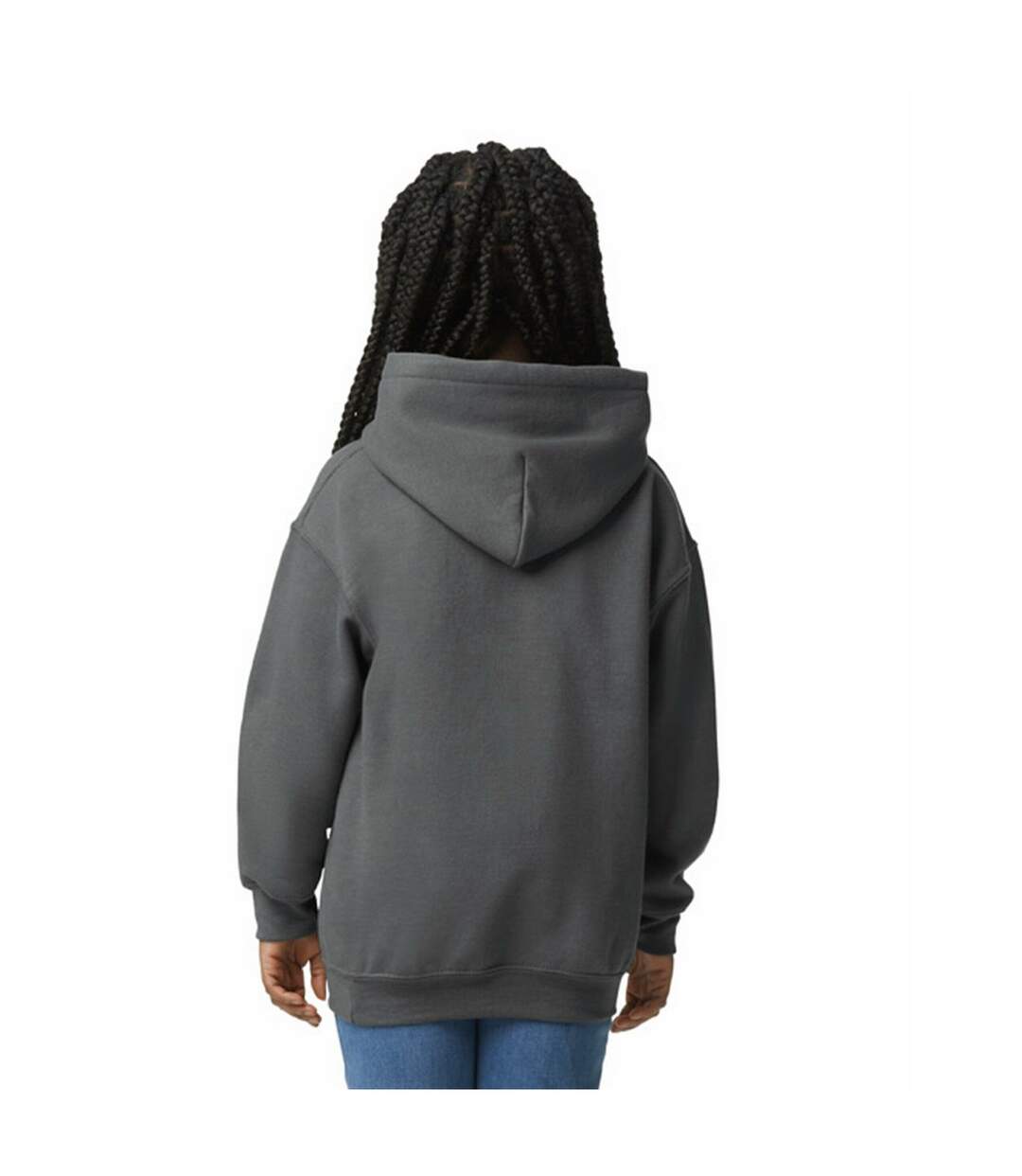 Sweat à capuche enfant charbon Gildan-2