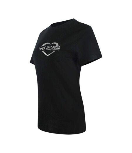 T-shirt Motif/style Cœur Brillant Femme Noir Love Moschino