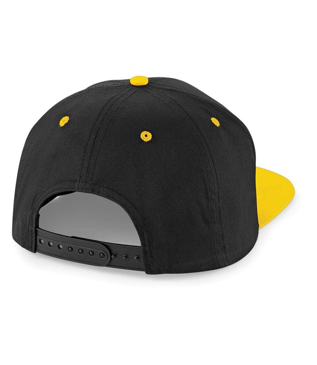 Casquette 100% coton adulte unisexe noir/jaune Beechfield-2