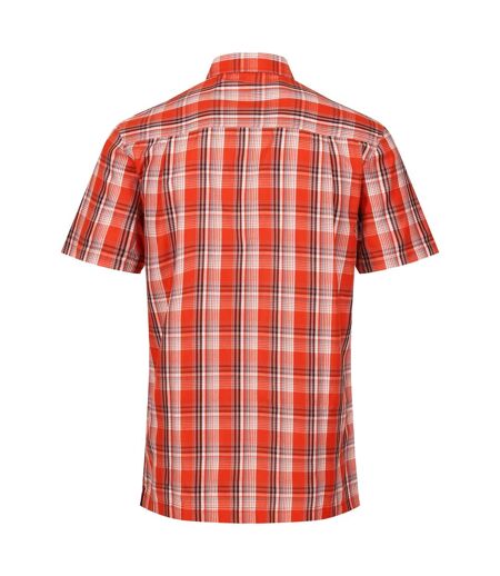 Regatta Mens Mindano VII Checked Short-Sleeved Shirt (Rusty Orange) - UTRG9576