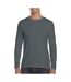 T-shirt À Manches Longues Hommes Gris Foncé Gildan-1