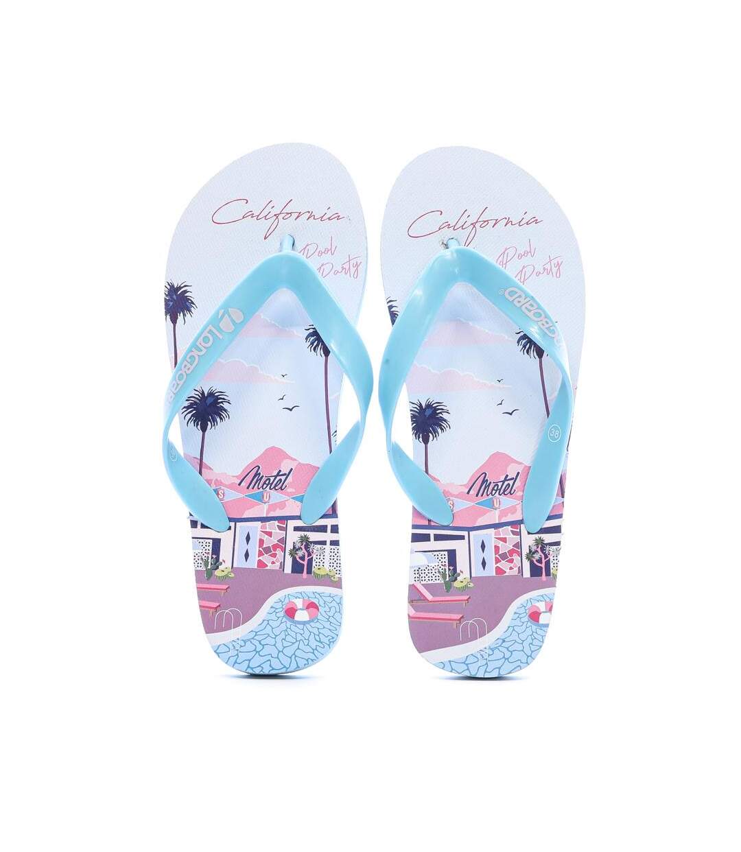 Tongs bleu/rose femme longboard calasi t1-2