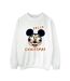 Disney Sweatshirt Womens/Ladies Mickey Mouse Jolly Christmas Glasses (Blanc) - UTBI29315-1