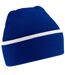 Beechfield Unisex Knitted Winter Beanie Hat (Bright Royal/White) - UTRW251