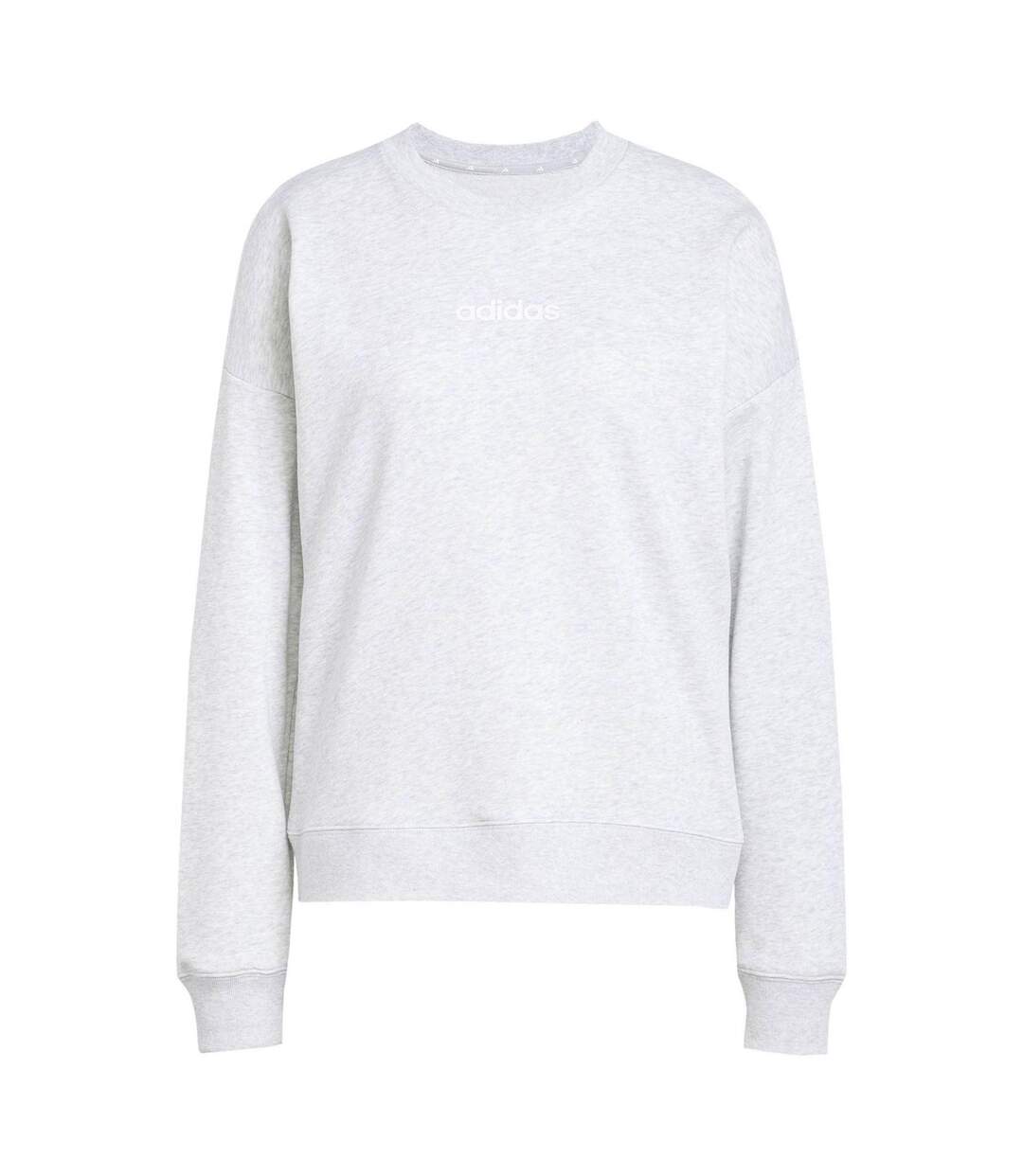 Womens/ladies Woodmark Logo Sweatshirt Light Grey Heather Adidas-2