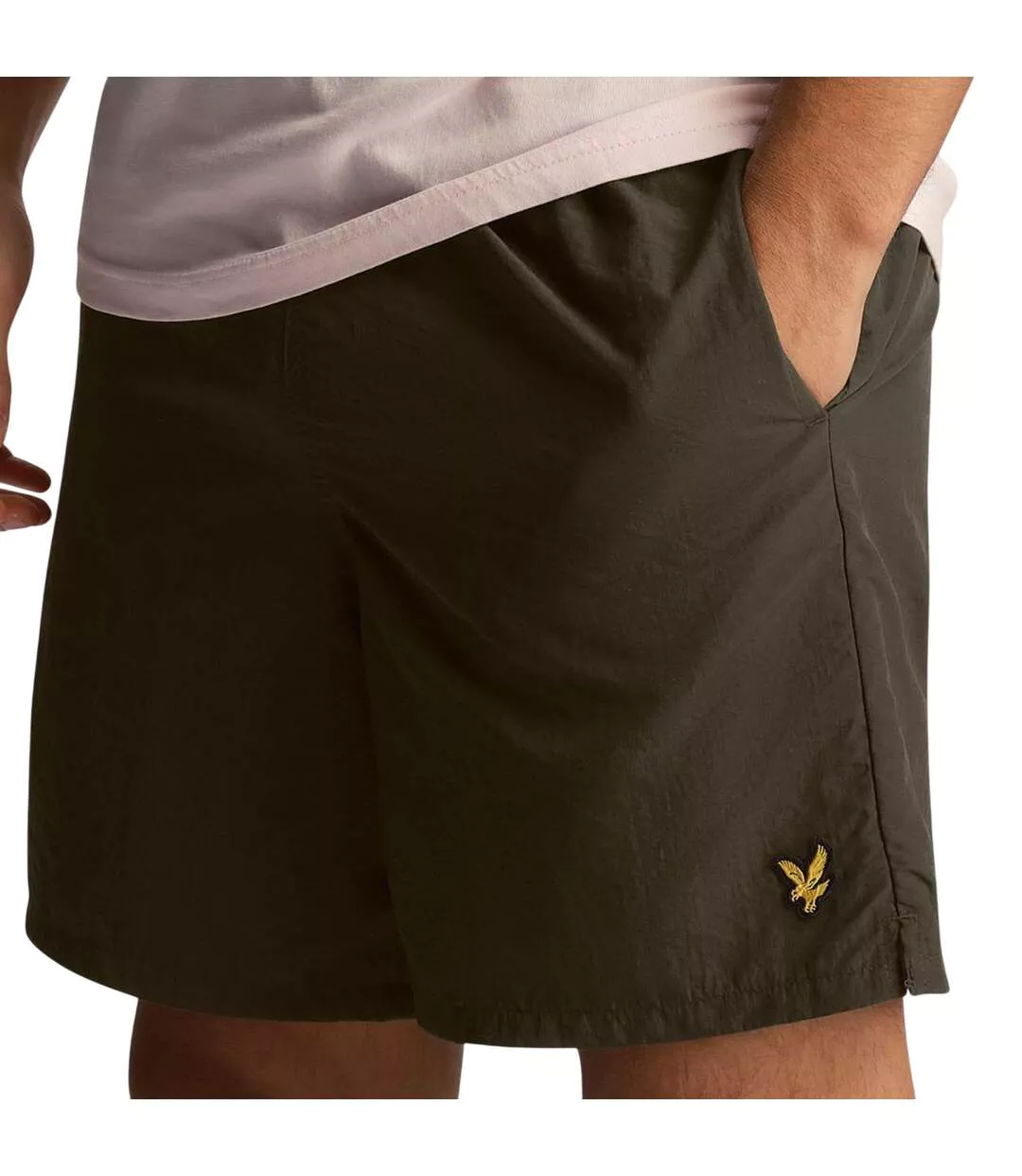Mens Plain Swim Shorts Olive Lyle & Scott-1