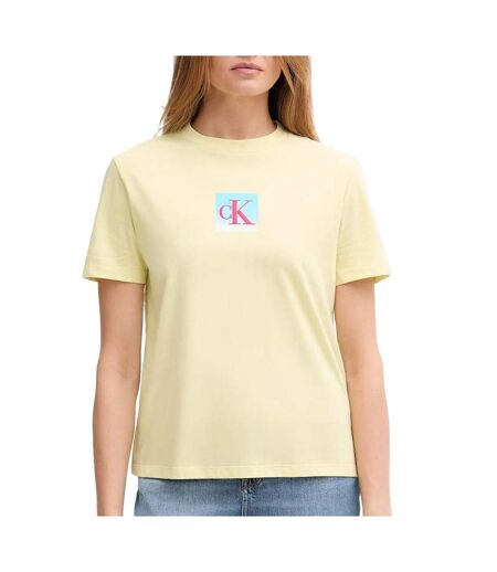 T-shirt jaune femme calvin klein jeans ss classic