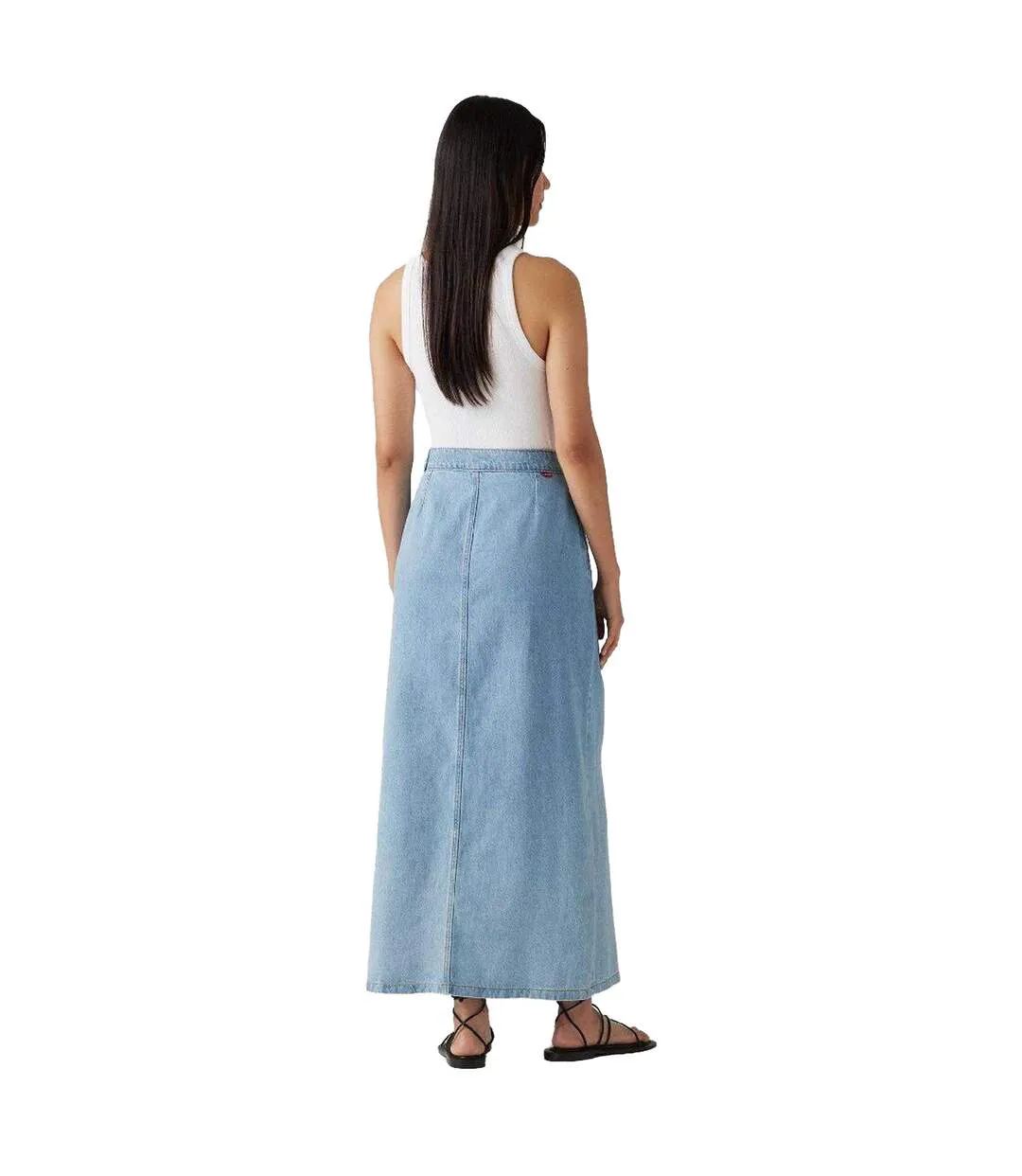 Womens/ladies Column Denim Wrap Skirt Blue Levis-3