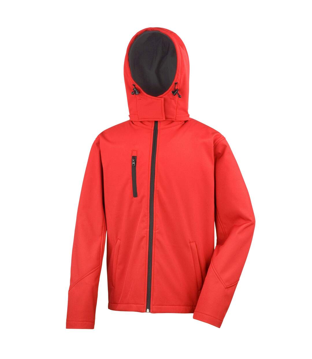 Mens hooded soft shell jacket red/black Result Core-1