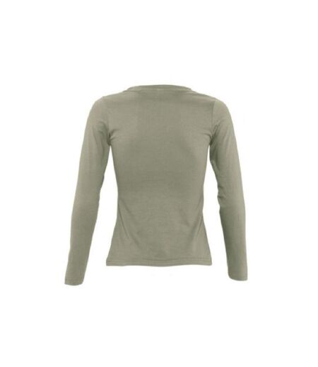 SOLS Womens/Ladies Majestic Long Sleeve T-Shirt (Khaki) - UTPC314