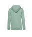 Womens/ladies organic hoodie sage green B&C