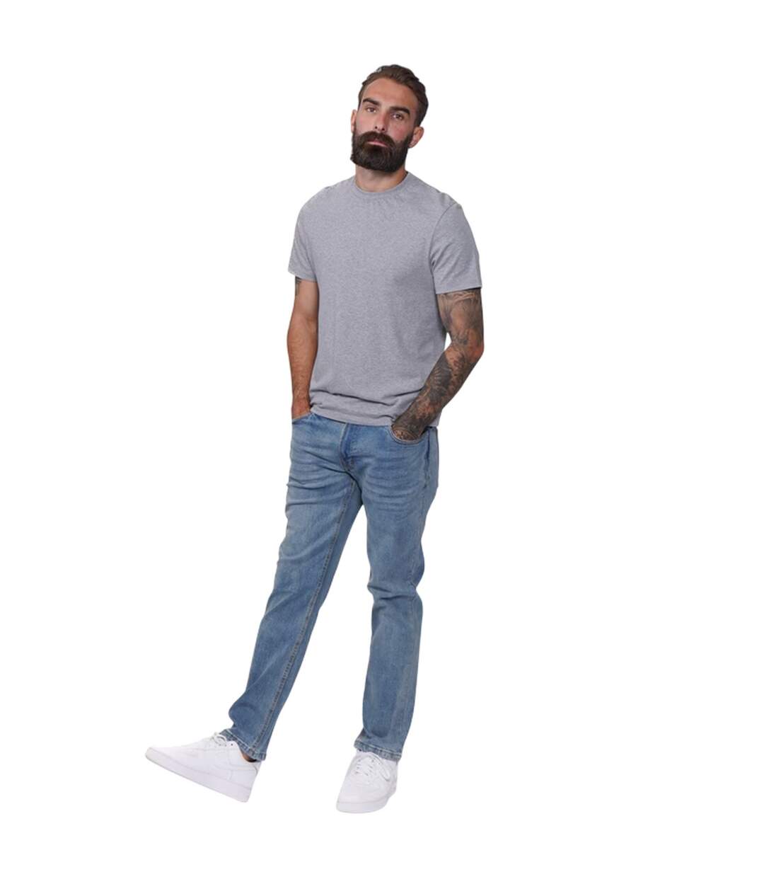 Mens Rom Cotton Straight Jeans Light Wash Firetrap-2
