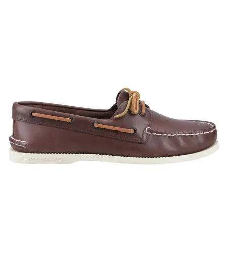 Mens Authentic Leather 2 Eyelet Boat Shoes Brown Sperry
