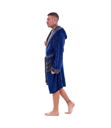 Robe De Chambre Homme Bleu Marine Charbon Keanu