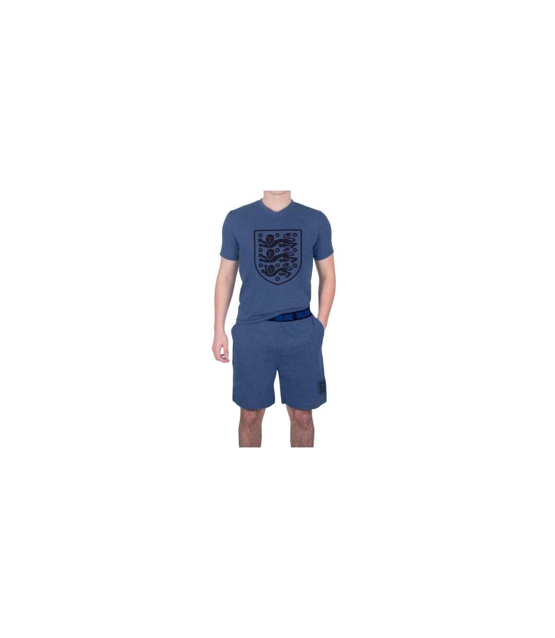 Ensemble De Pyjama Court Homme Bleu Marine Chiné England-1