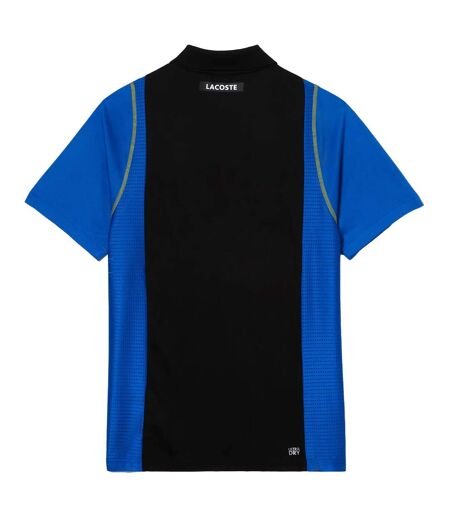 Mens Recycled Polyester Tennis Polo Shirt Black Blue Lacoste