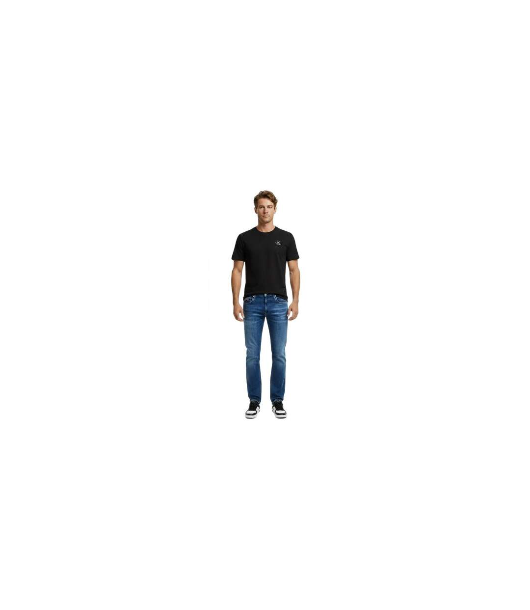 T-shirt Motif/style Monochrome Homme Noir Calvin Klein-1