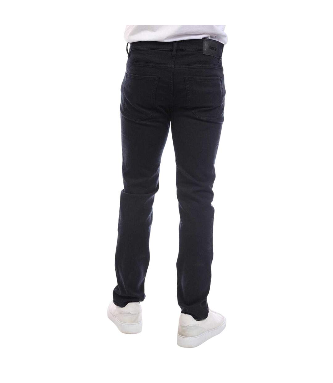 Mens Delaware Cotton Slim Jeans Dark Blue Boss-3