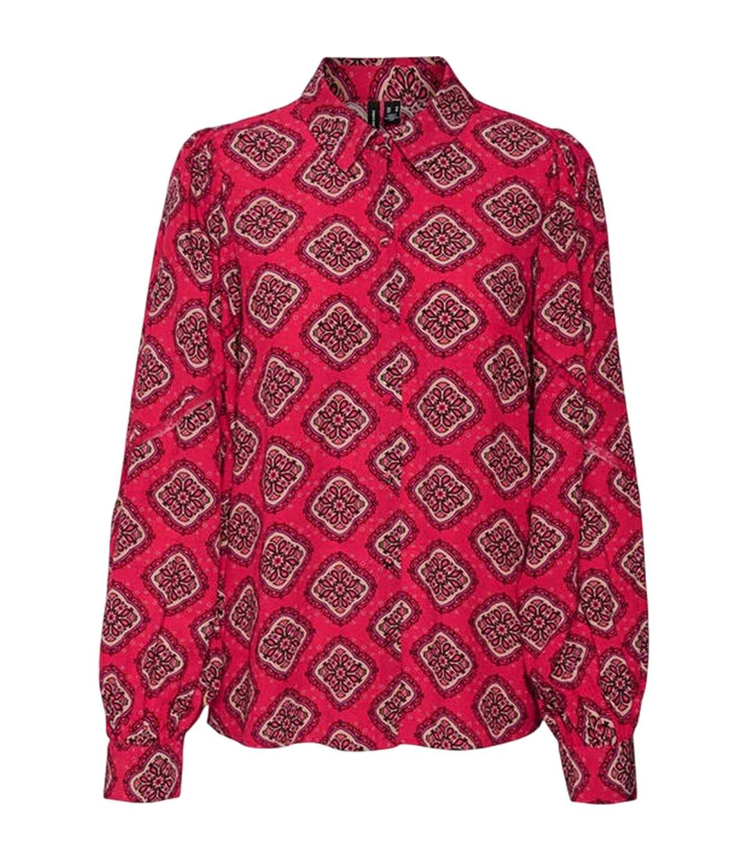 Chemise Manches Bouffantes Femme Rose Framboise Vero Moda-2