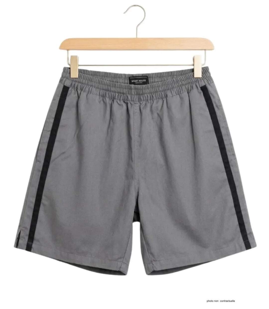 Short homme CHALLENGER 8L gris noir : le short en coton ultra-confortable spécial moisson-2