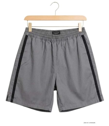 Short homme CHALLENGER 8L gris noir : le short en coton ultra-confortable spécial moisson