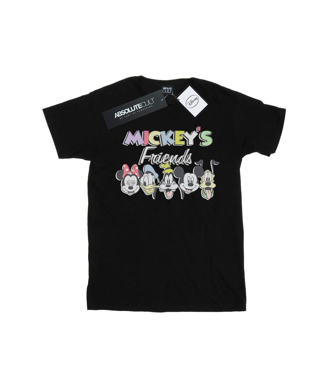 Disney Femme/Ladies - Mickey Mouse Friends Faded Nostalgia - T-shirt boyfriend en coton (Noir) - UTBI37510-1