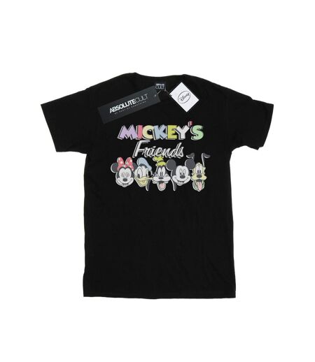 Disney Femme/Ladies - Mickey Mouse Friends Faded Nostalgia - T-shirt boyfriend en coton (Noir) - UTBI37510