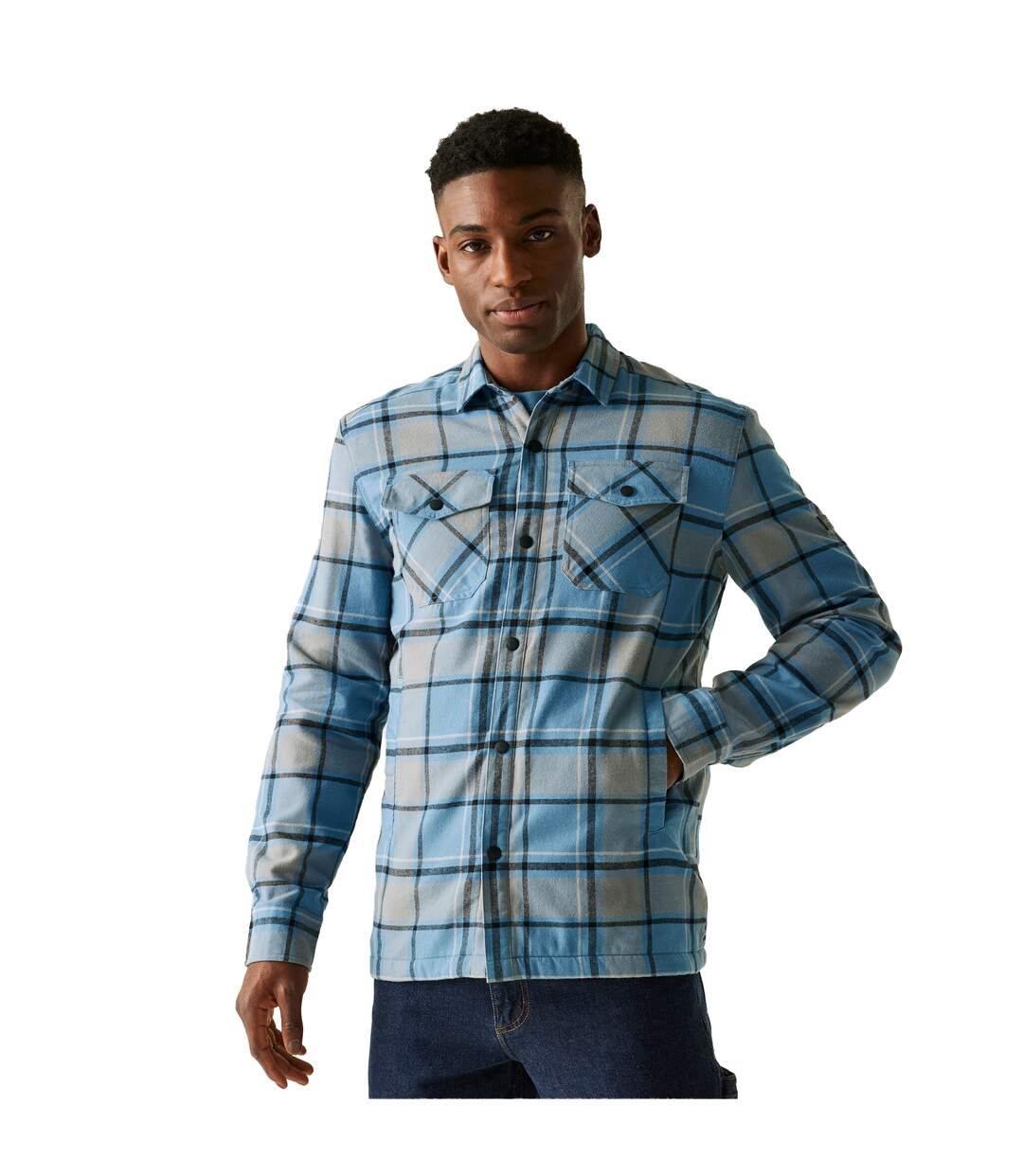 Surchemise Motif/style À Carreaux Spennith Homme Gris Bleu Regatta-1