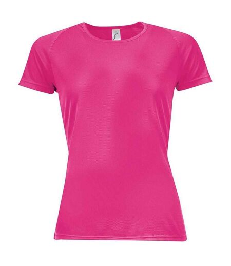 T-shirt Sporty Femme Rose Néon SOLS