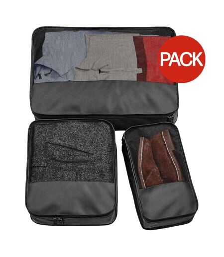 Pack of 3  Escape packing cube set  black Bagbase