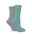 2 Pack Ladies Cable Knit Heel & Toe Socks-1