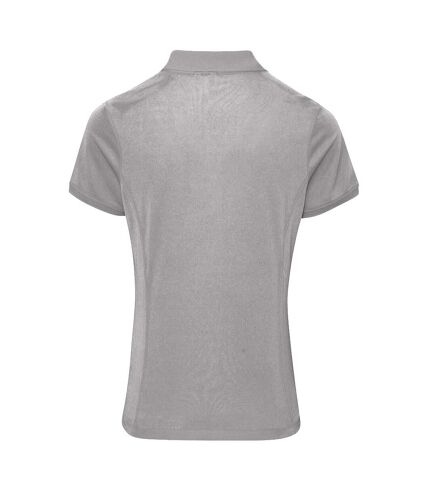 Premier Womens/Ladies Coolchecker Short Sleeve Pique Polo T-Shirt (Silver) - UTRW4402