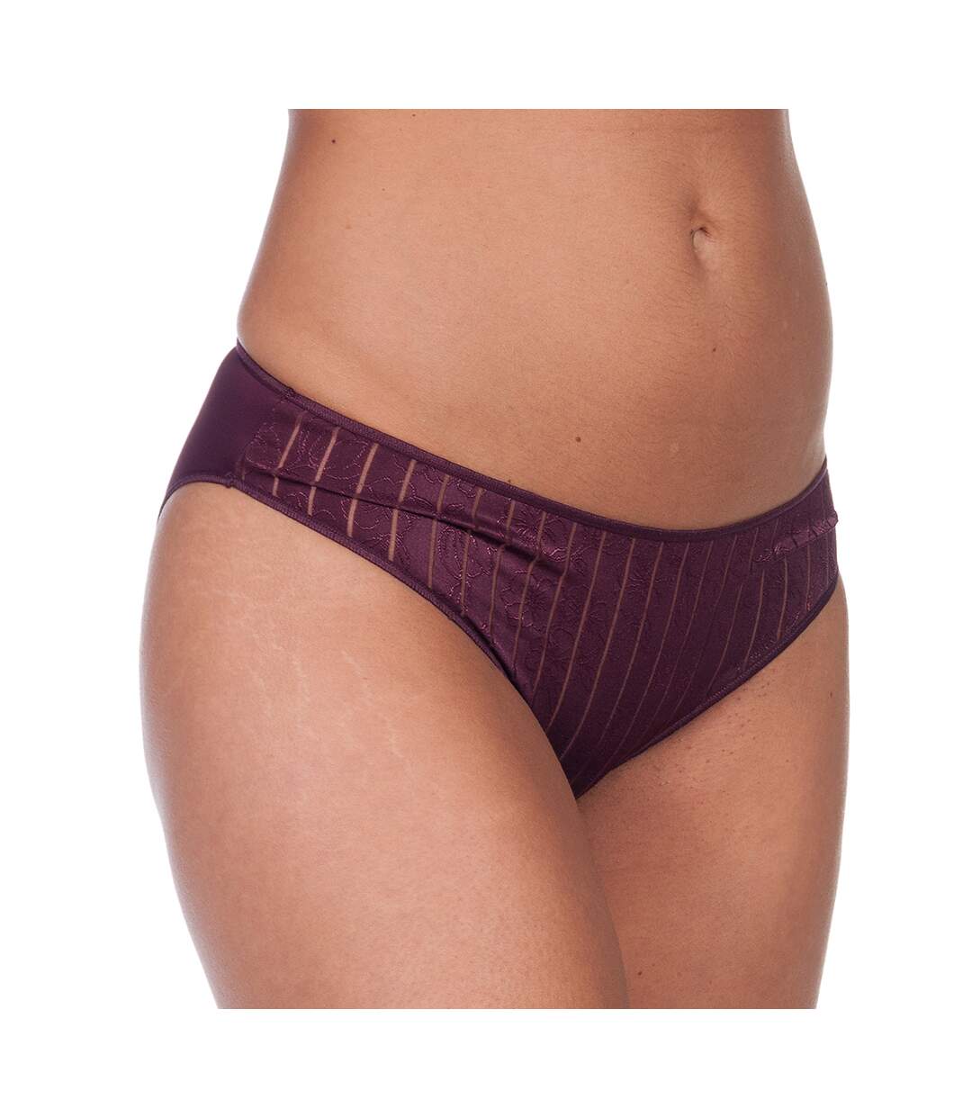 Bikini style panties with striped fabric for women, VANESA model. Elegance, softness and comfortable fit.