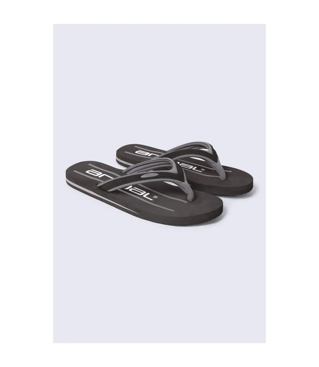Mens Jekyl Recycled Flip Flops Dark Grey Animal-1