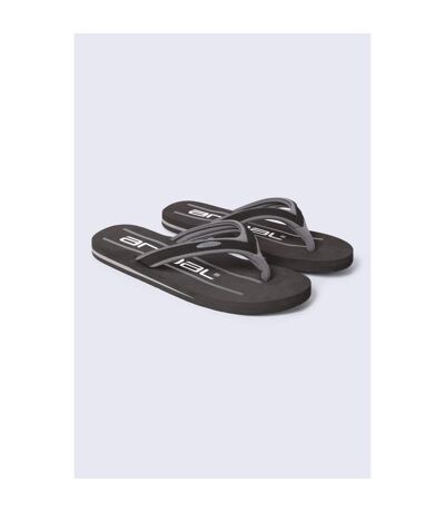 Mens Jekyl Recycled Flip Flops Dark Grey Animal