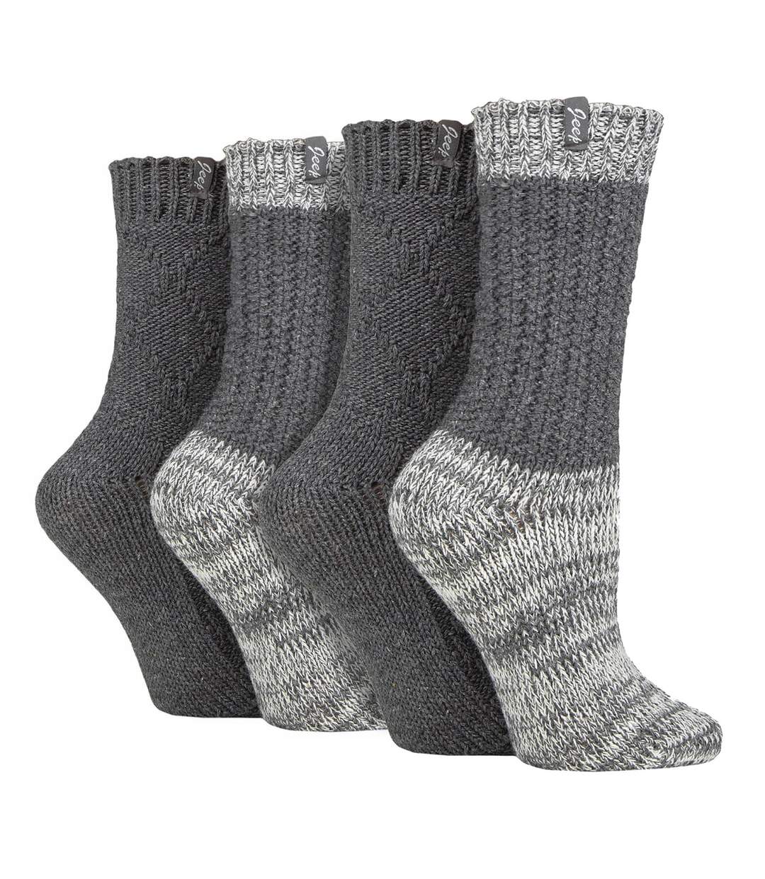 Ladies 4 Pack Wool Boot Socks | Casual Cable Knit Socks for Winter-1