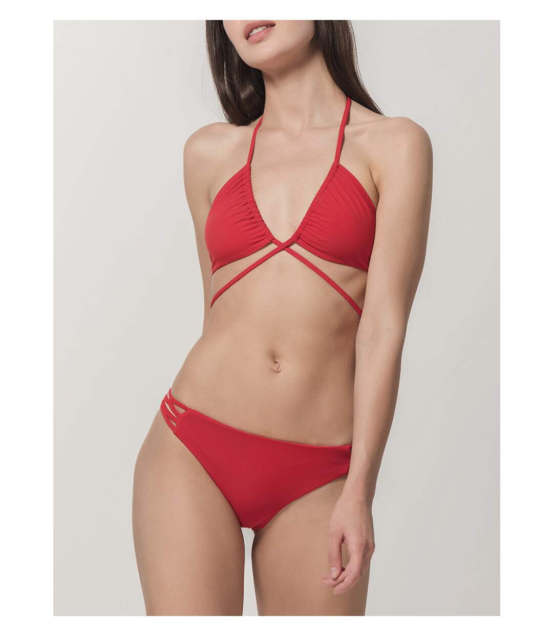Haut maillot de bain triangle convertible Blue Sense Luna Splendida rouge-5