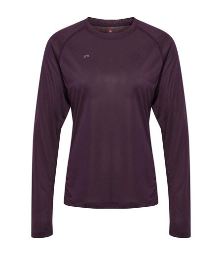 Womens/ladies Nwlbeat Fitted Long-sleeved T-shirt Plum Perfect Newline