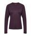 Womens/ladies Nwlbeat Fitted Long-sleeved T-shirt Plum Perfect Newline-1