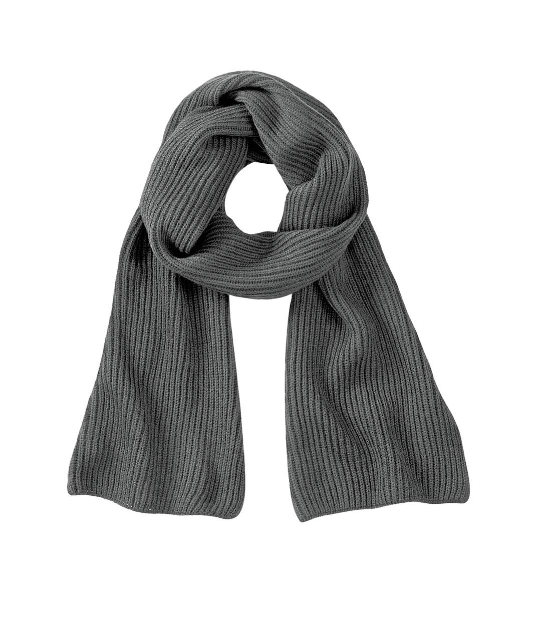 Unisex adult metro knitted scarf one size smoke Beechfield-1