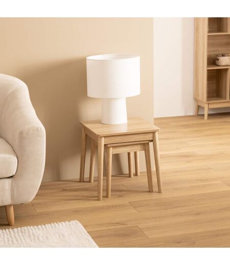Ensemble de 2 tables à café gigognes effet bois naturel ABANA - Beige