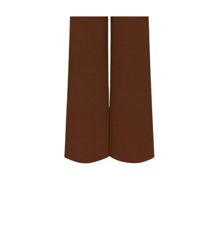 Womens/ladies Textured Wide Leg Trousers Chocolate I Saw It First