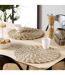 Set de Table Rond en Paille Nala 38cm Naturel & Blanc-3