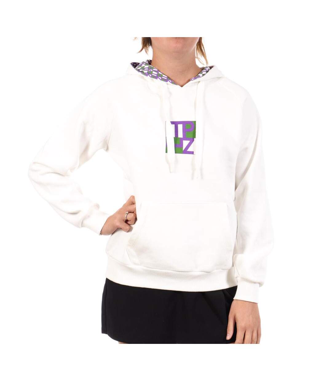 Sweat capuche blanc femme les tropéziennes bondi-1