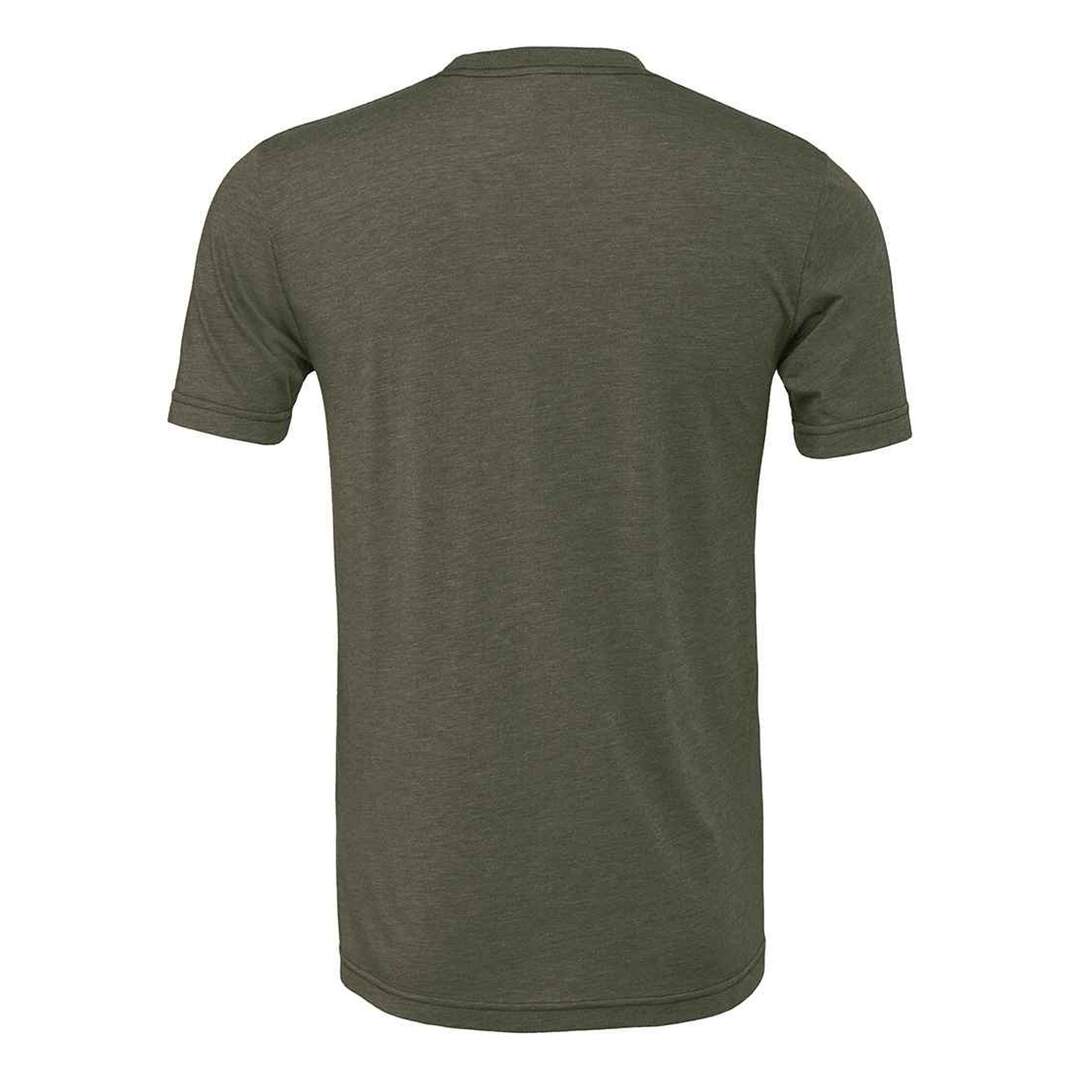 Unisex adults triblend crew neck t shirt military green triblend Bella Canvas-2